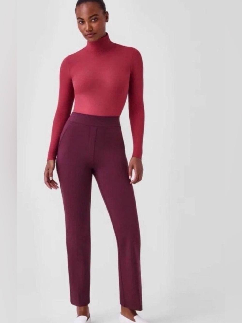 SPANX Petite Perfect Ankle Pant - Wine Sz M